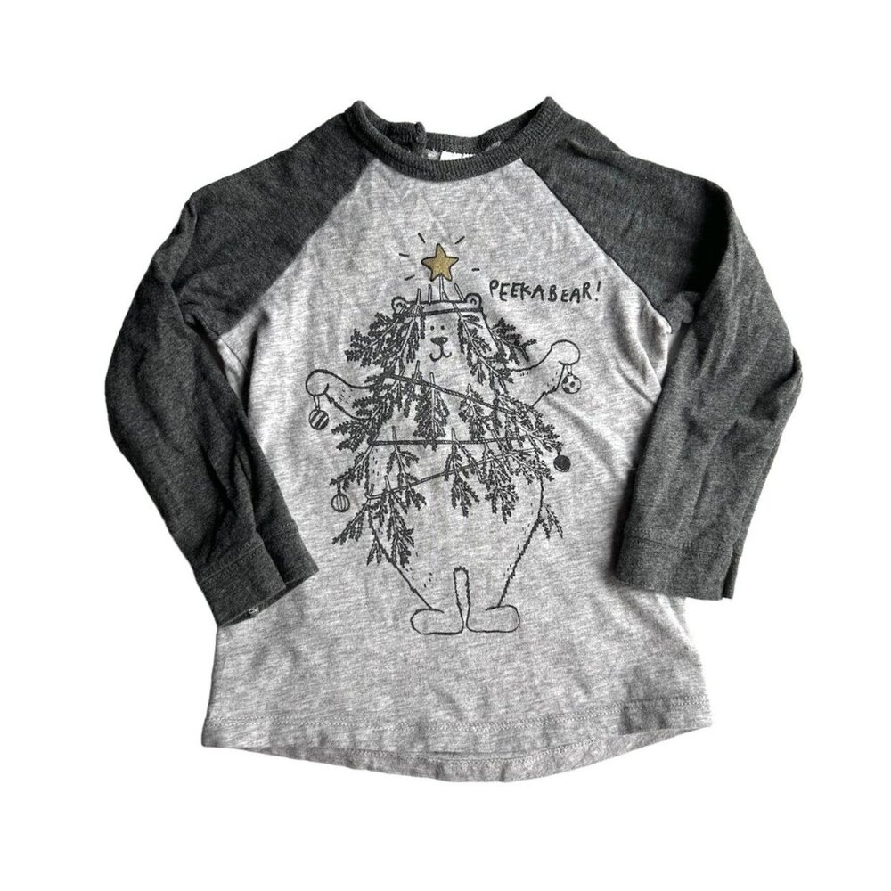 H&M Peekabear Christmas Raglan Tee